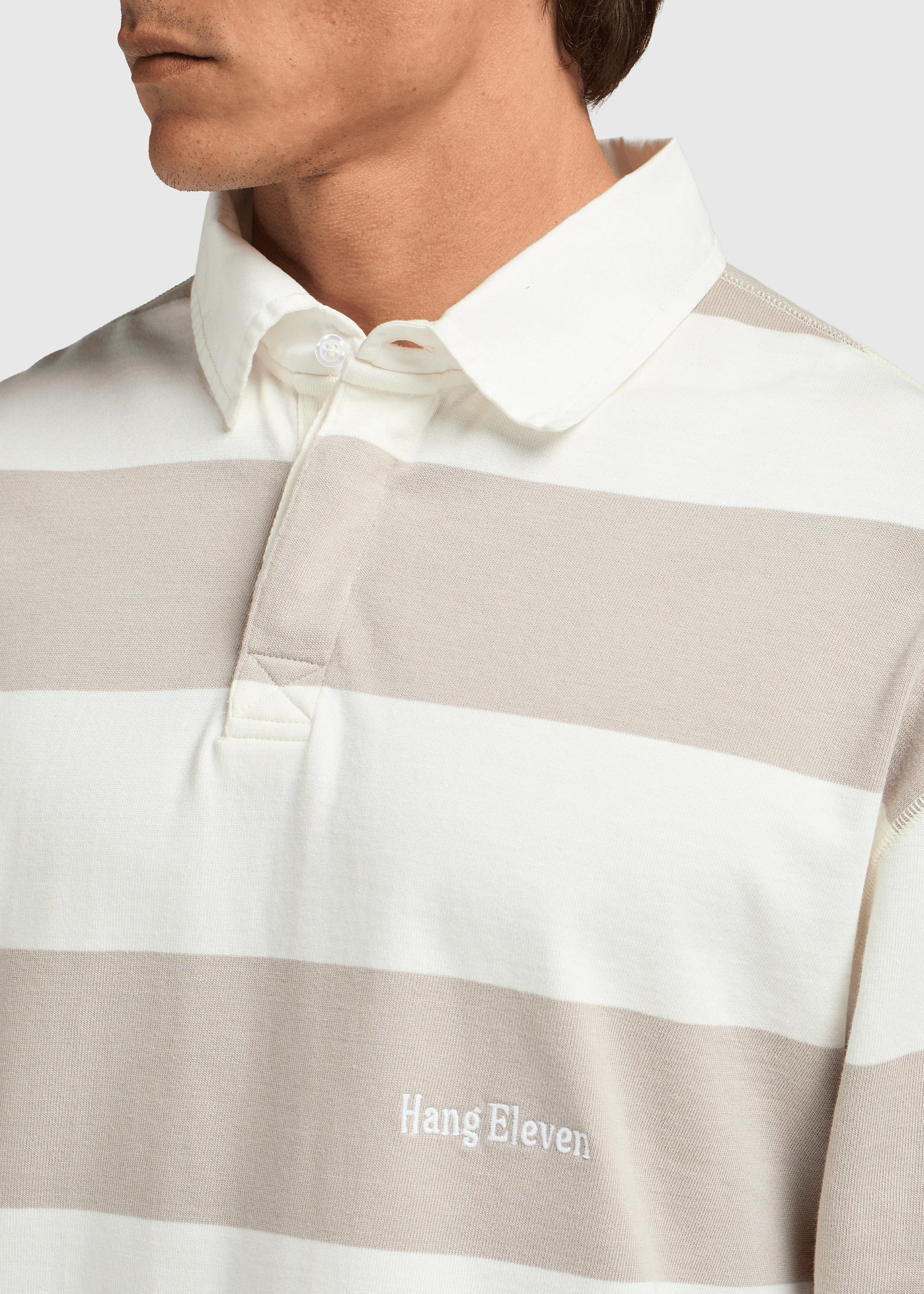 Big Stripe Polo - Sand - Image 4