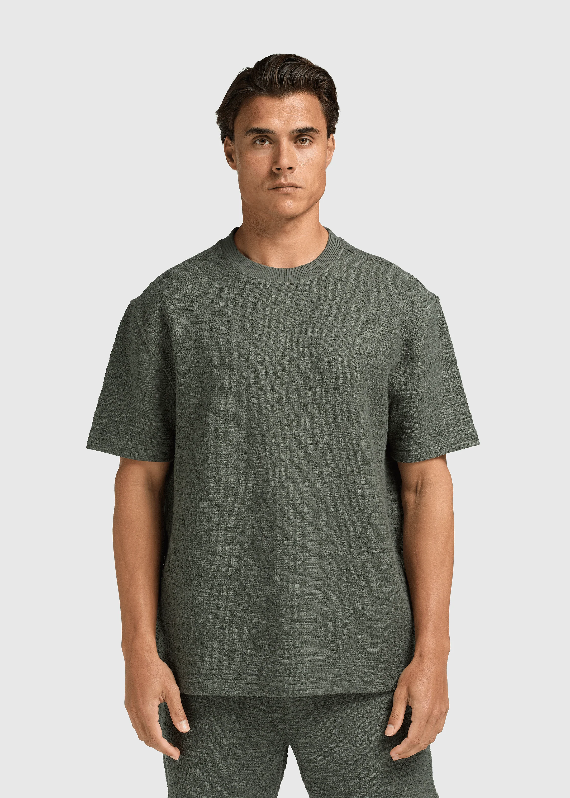 Bouclé Tee - Dark Sage