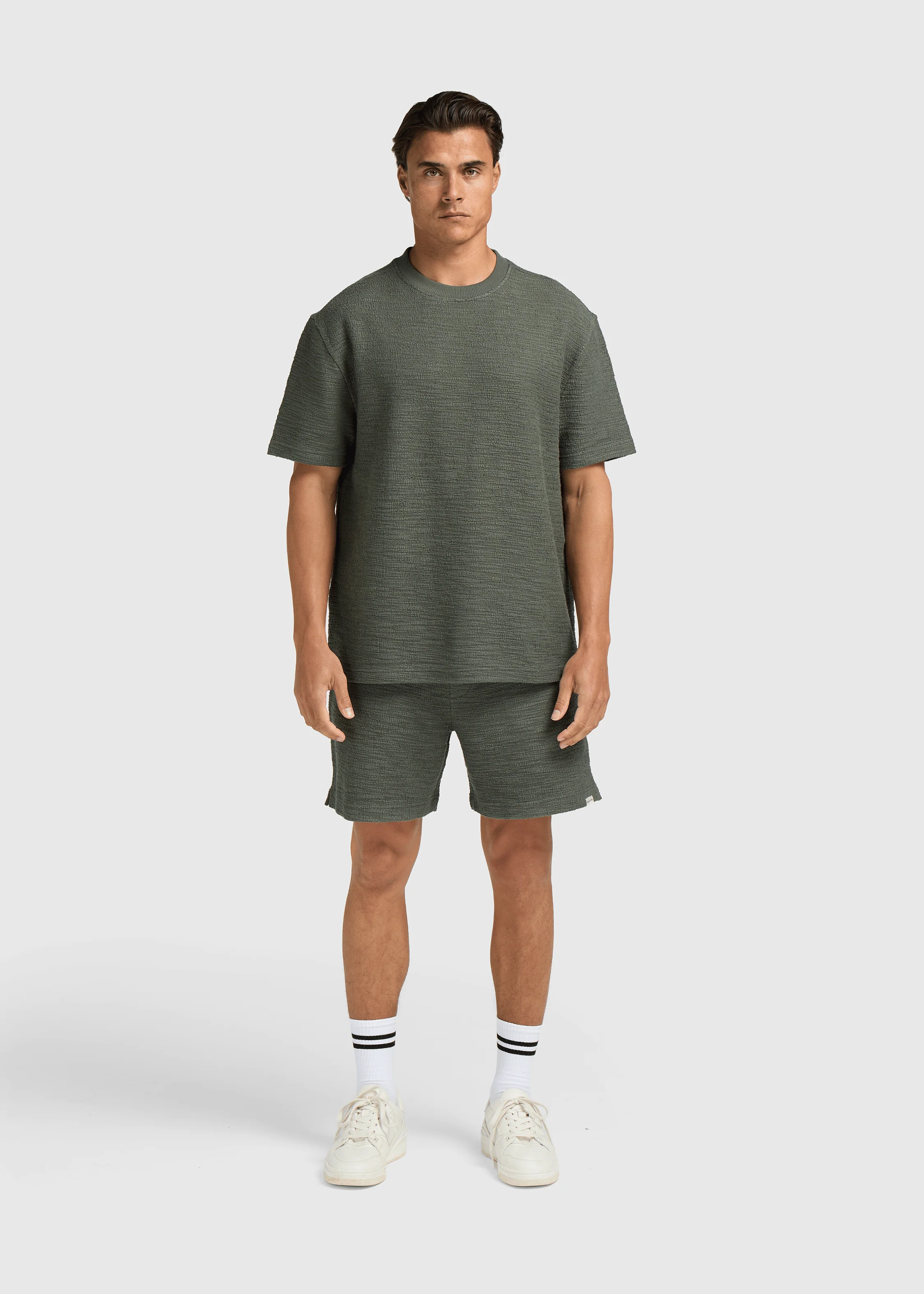 Bouclé Tee - Dark Sage - Image 4