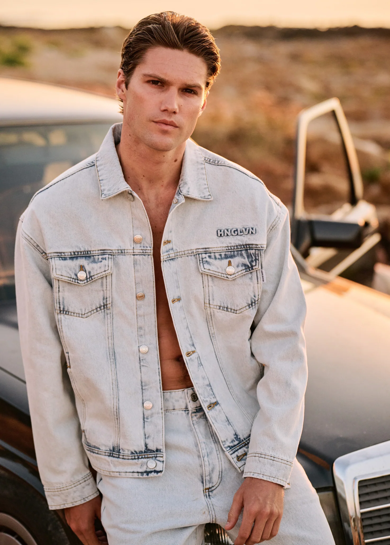 Premium Denim Jacket - Light Blue - Image 5