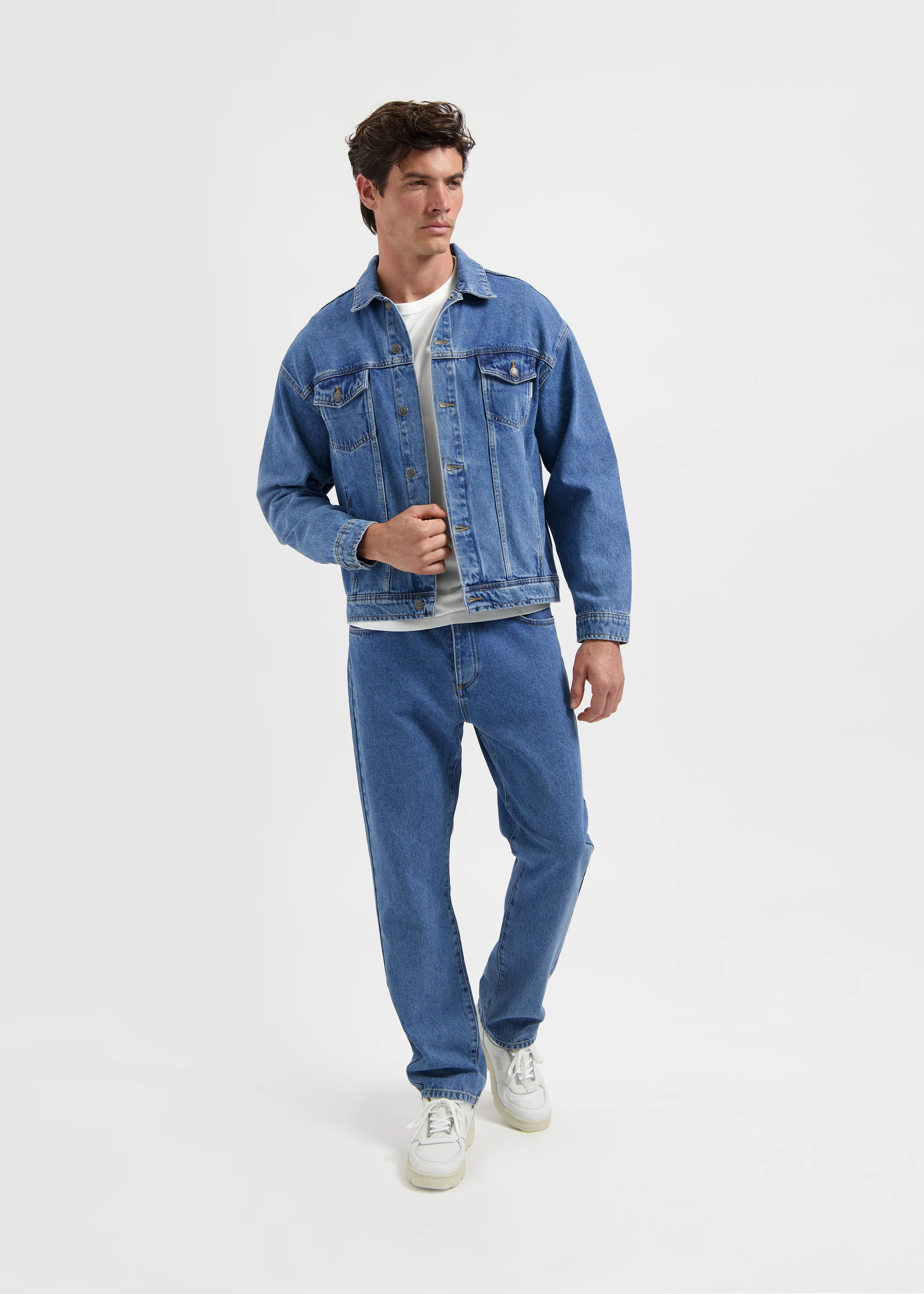 Premium Denim Jacket - Deep Blue - Image 5