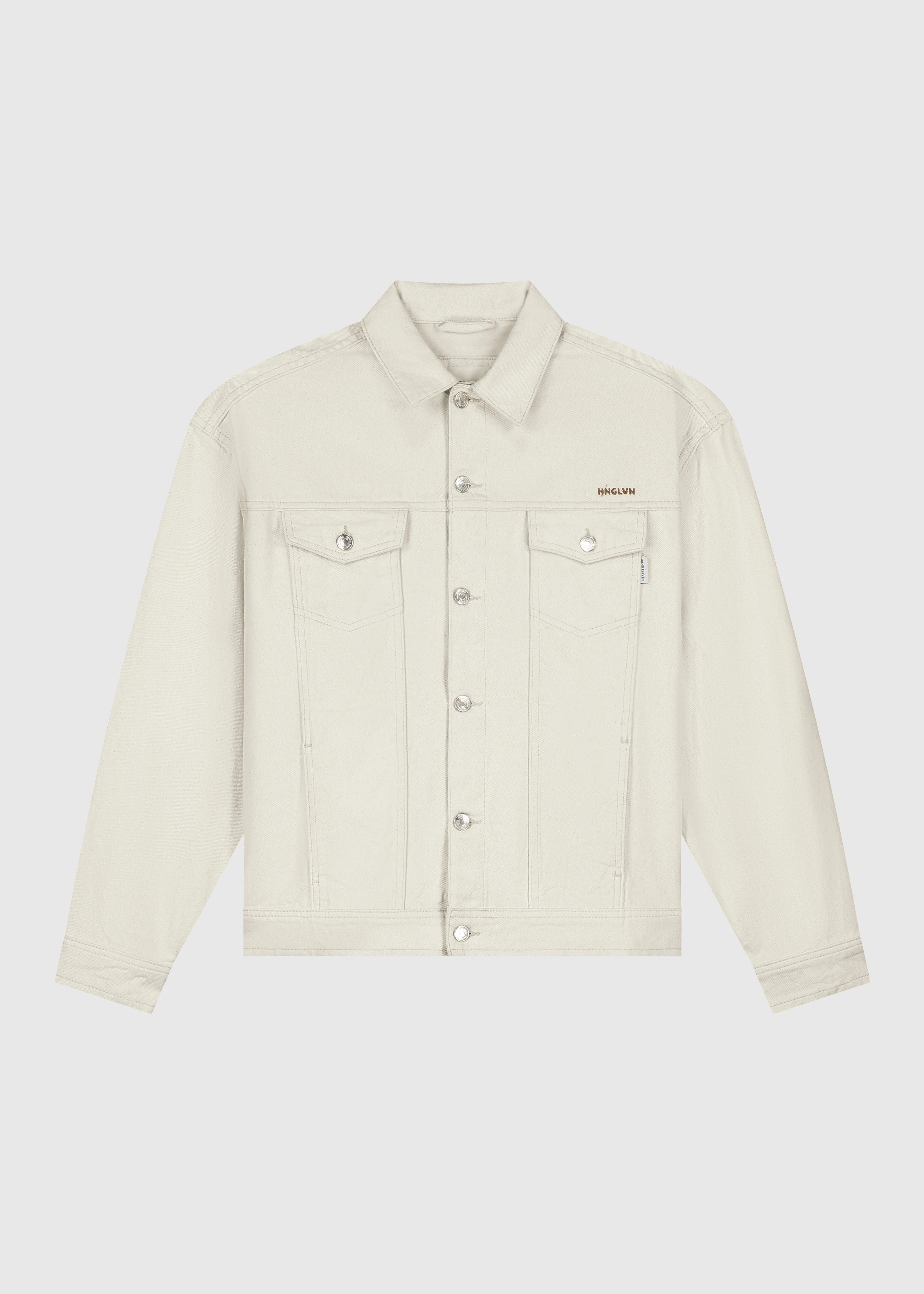 Premium Denim Jacket - Light Sand - Image 4