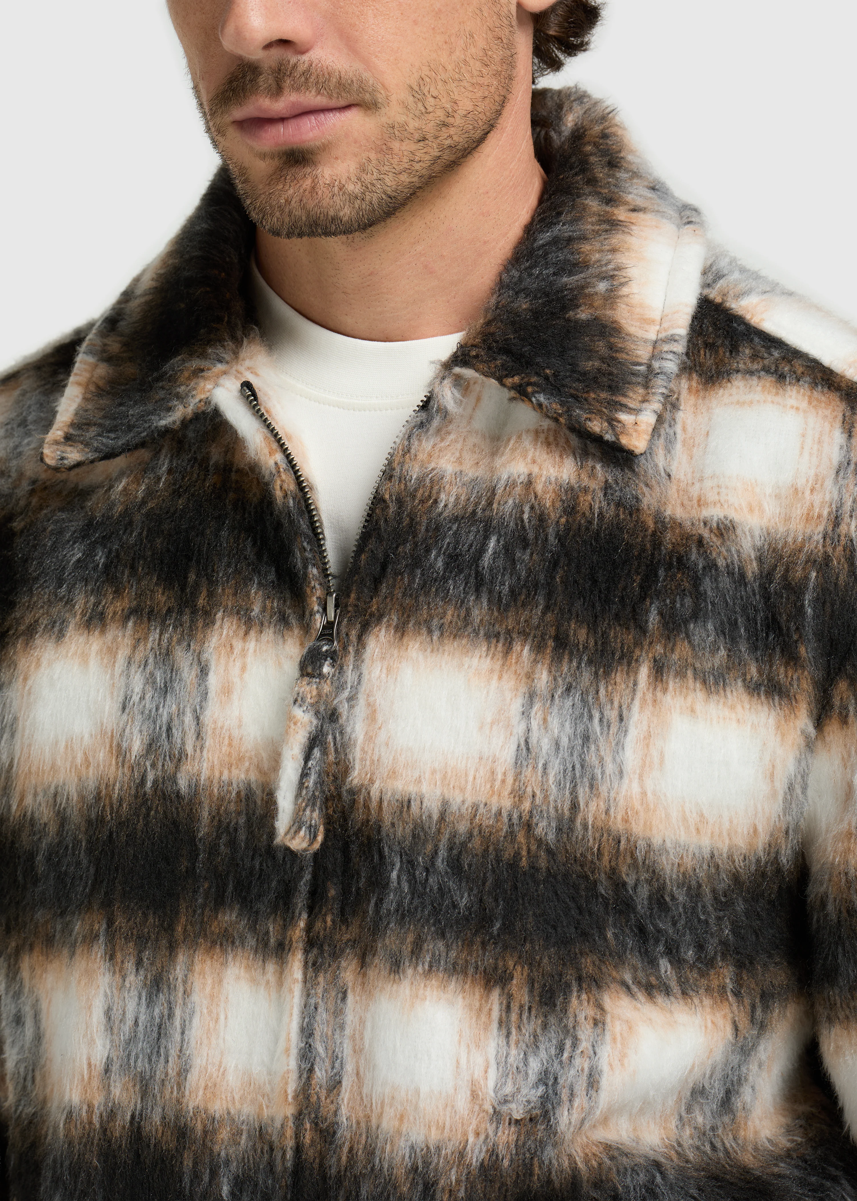 Hairy Check Jacket- Black - Image 3