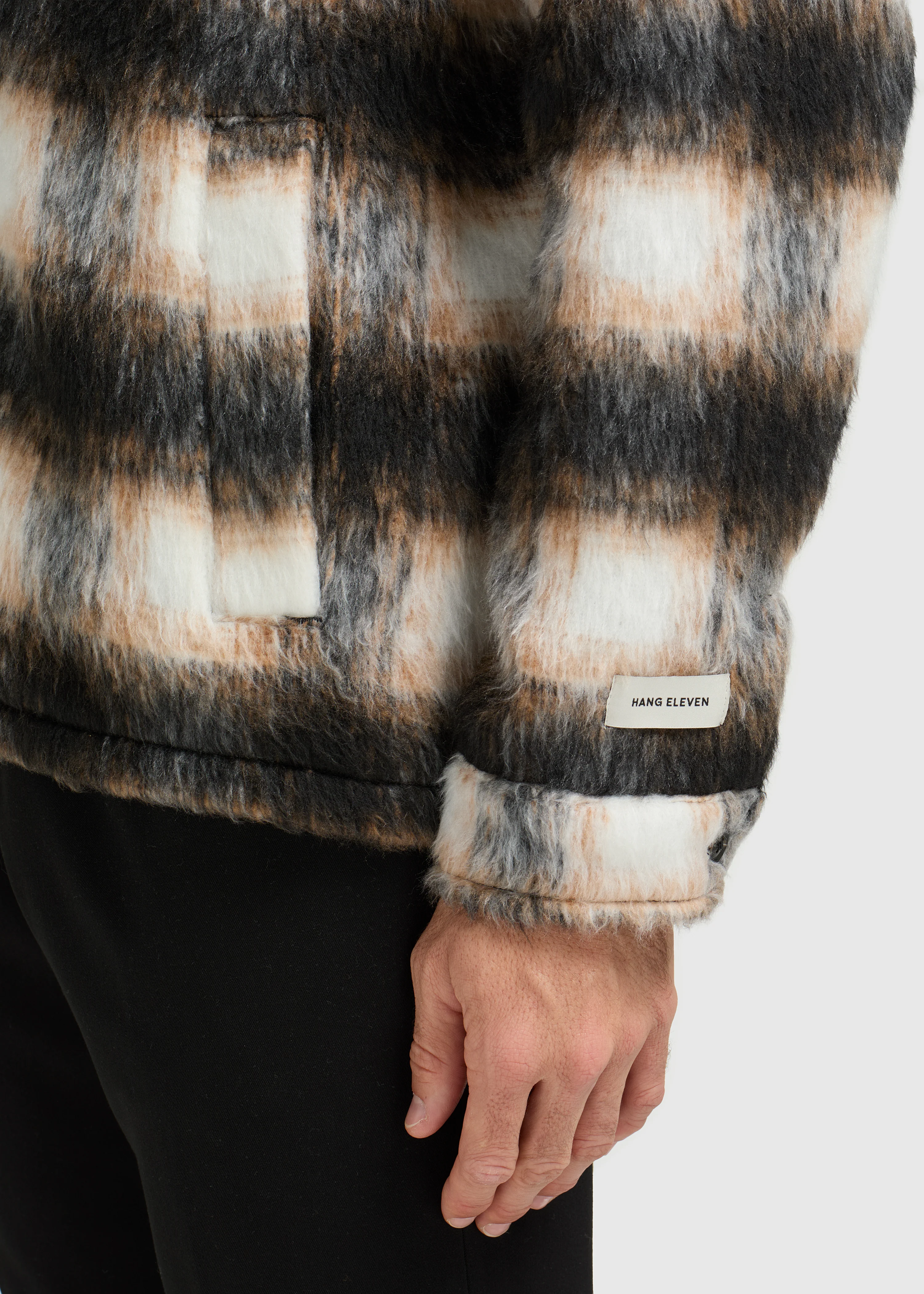 Hairy Check Jacket- Black - Image 4