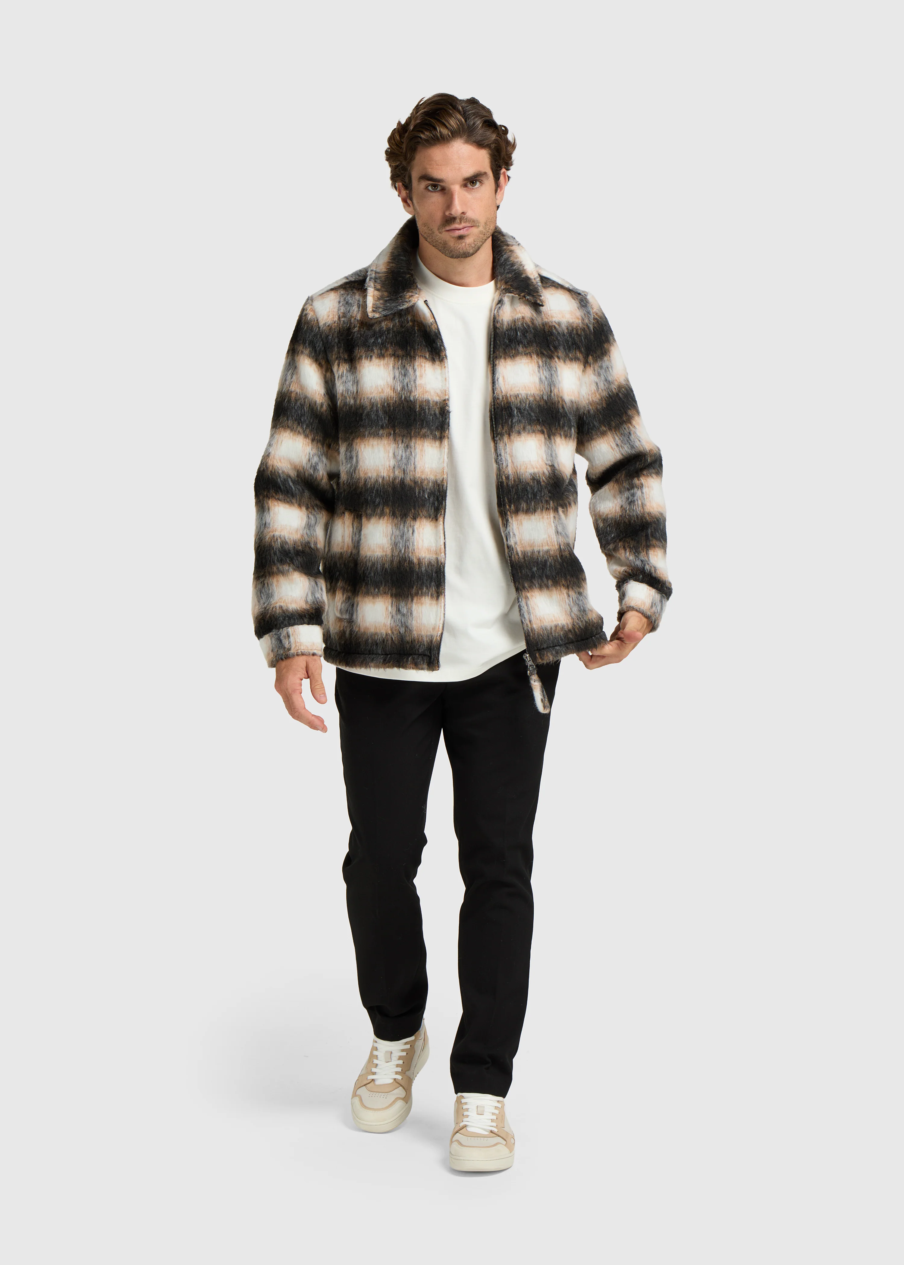 Hairy Check Jacket- Black - Image 5