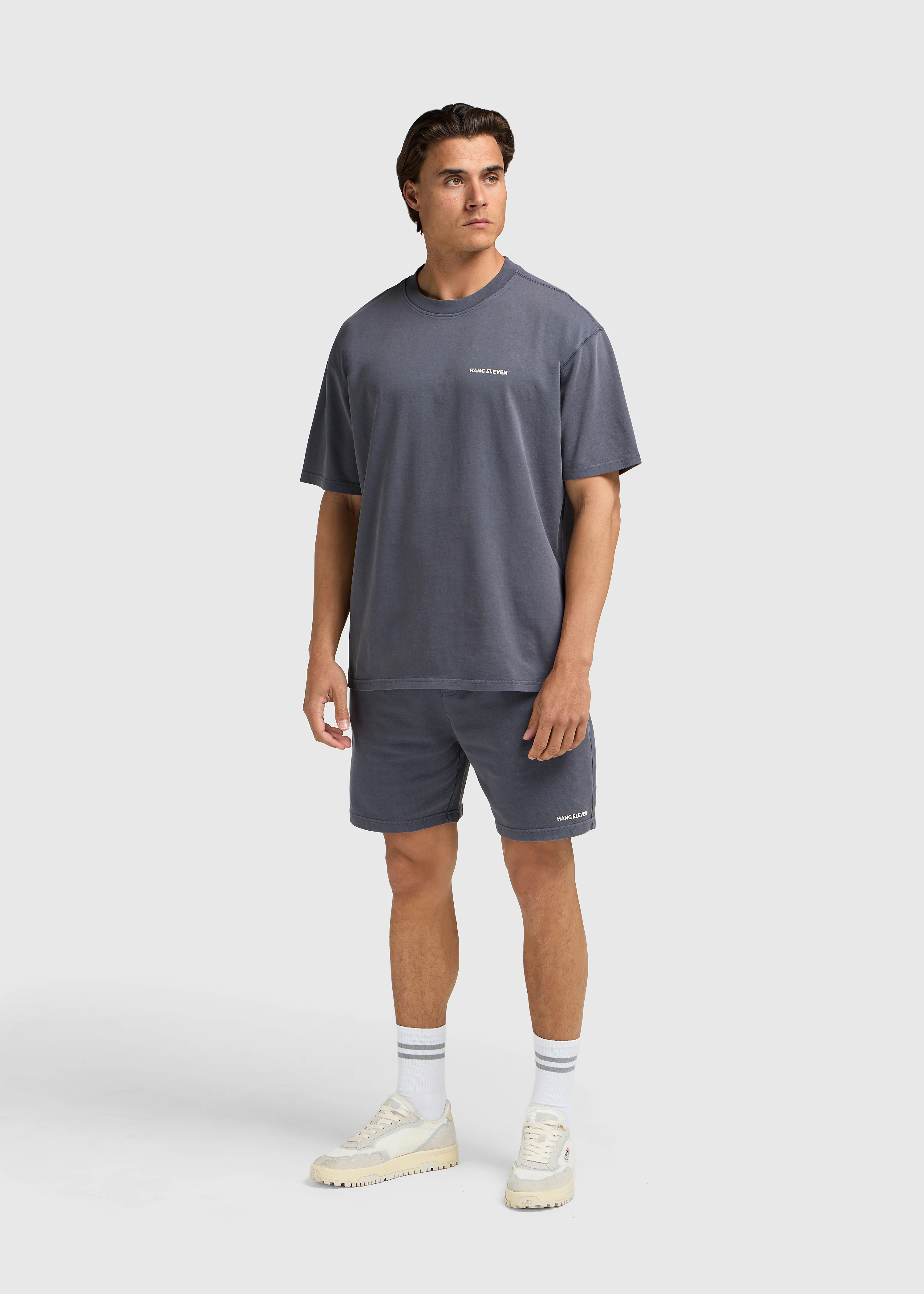 Washed Essential Sweat Short - Slate Blue - Image 7