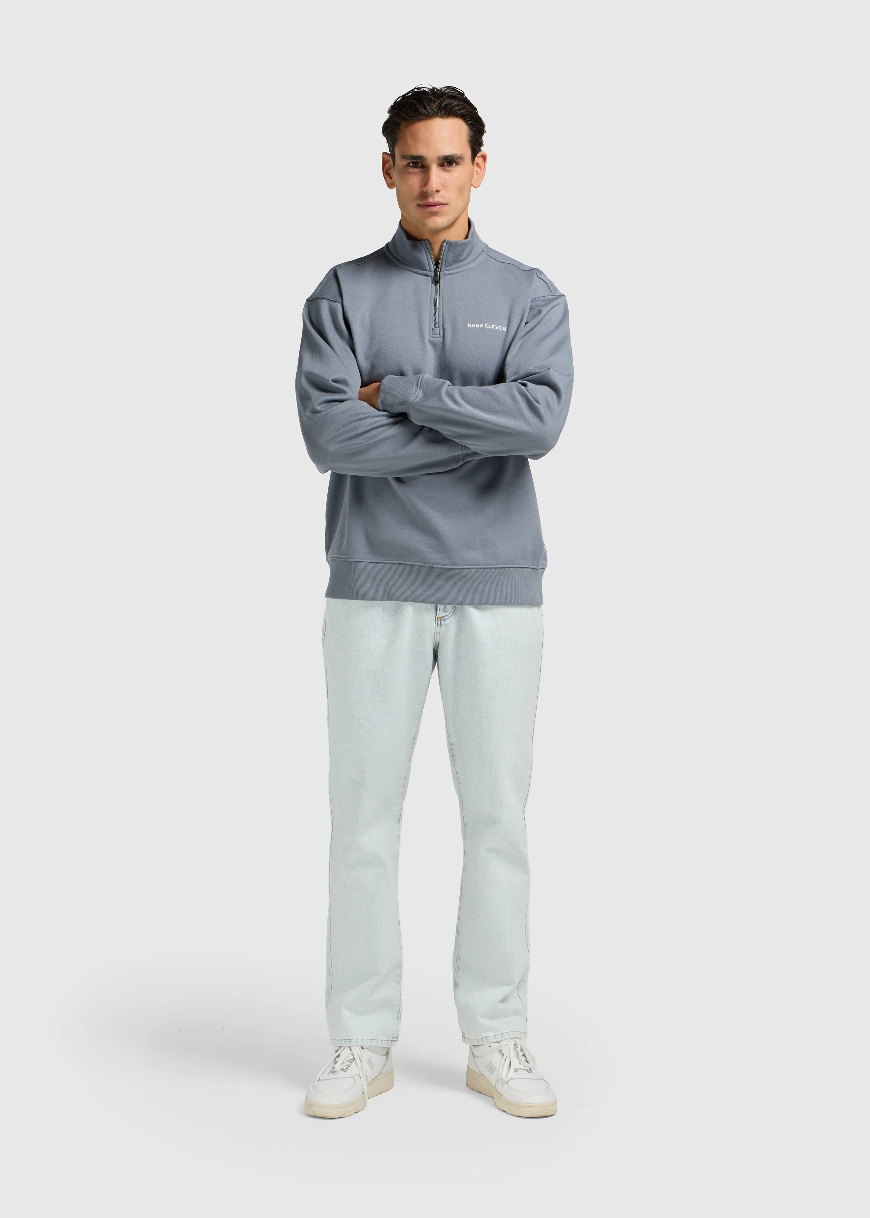 Half Zip Sweater - Stone Grey - Image 5