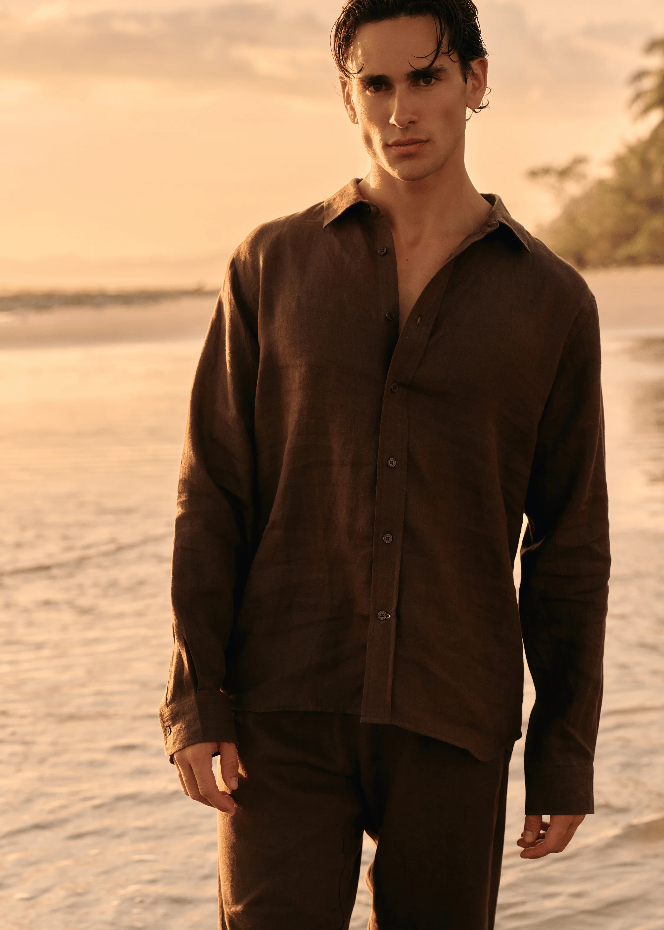 Linen Shirt - Espresso - Image 4