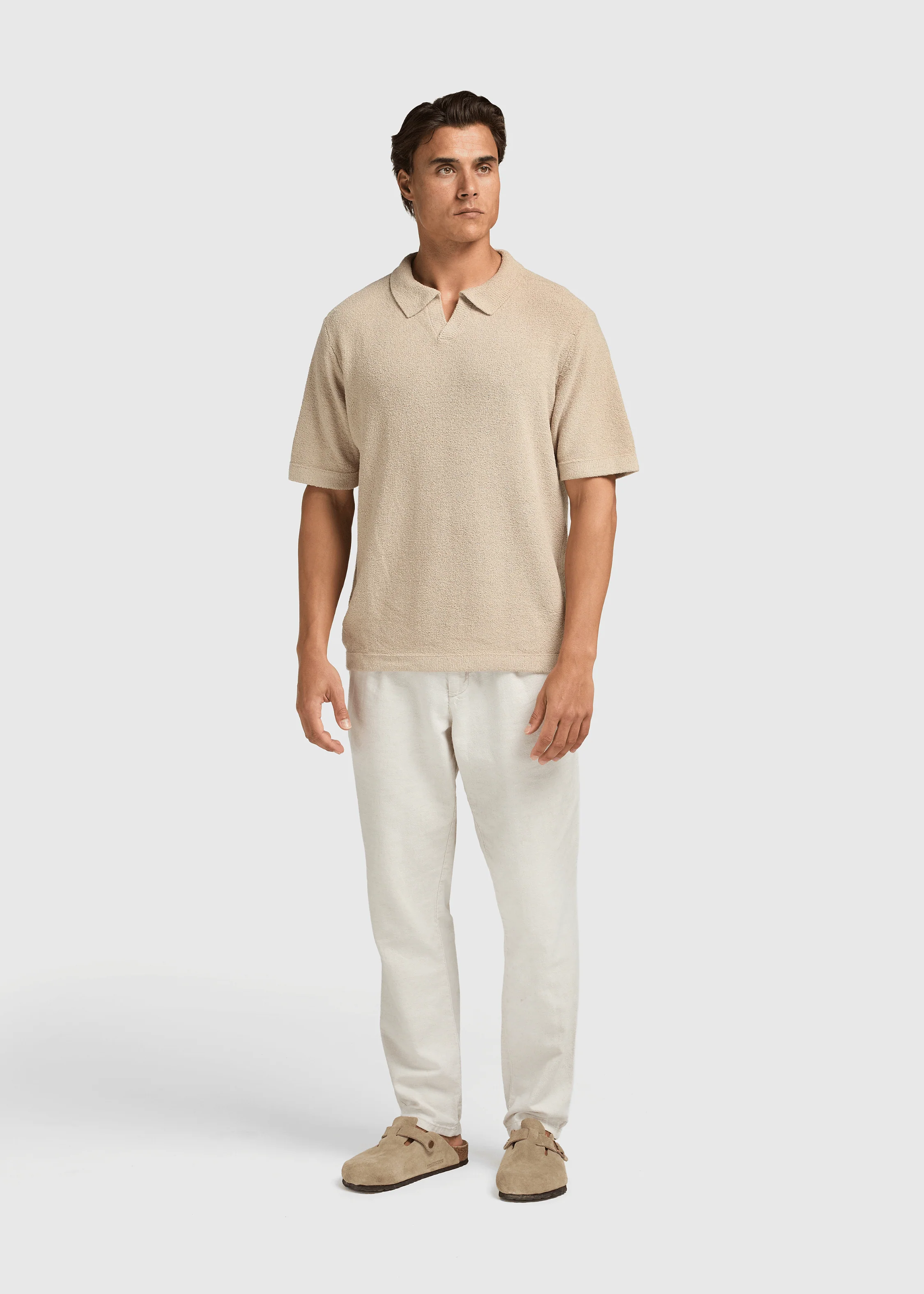 Loop Knit Polo - Sand - Image 3