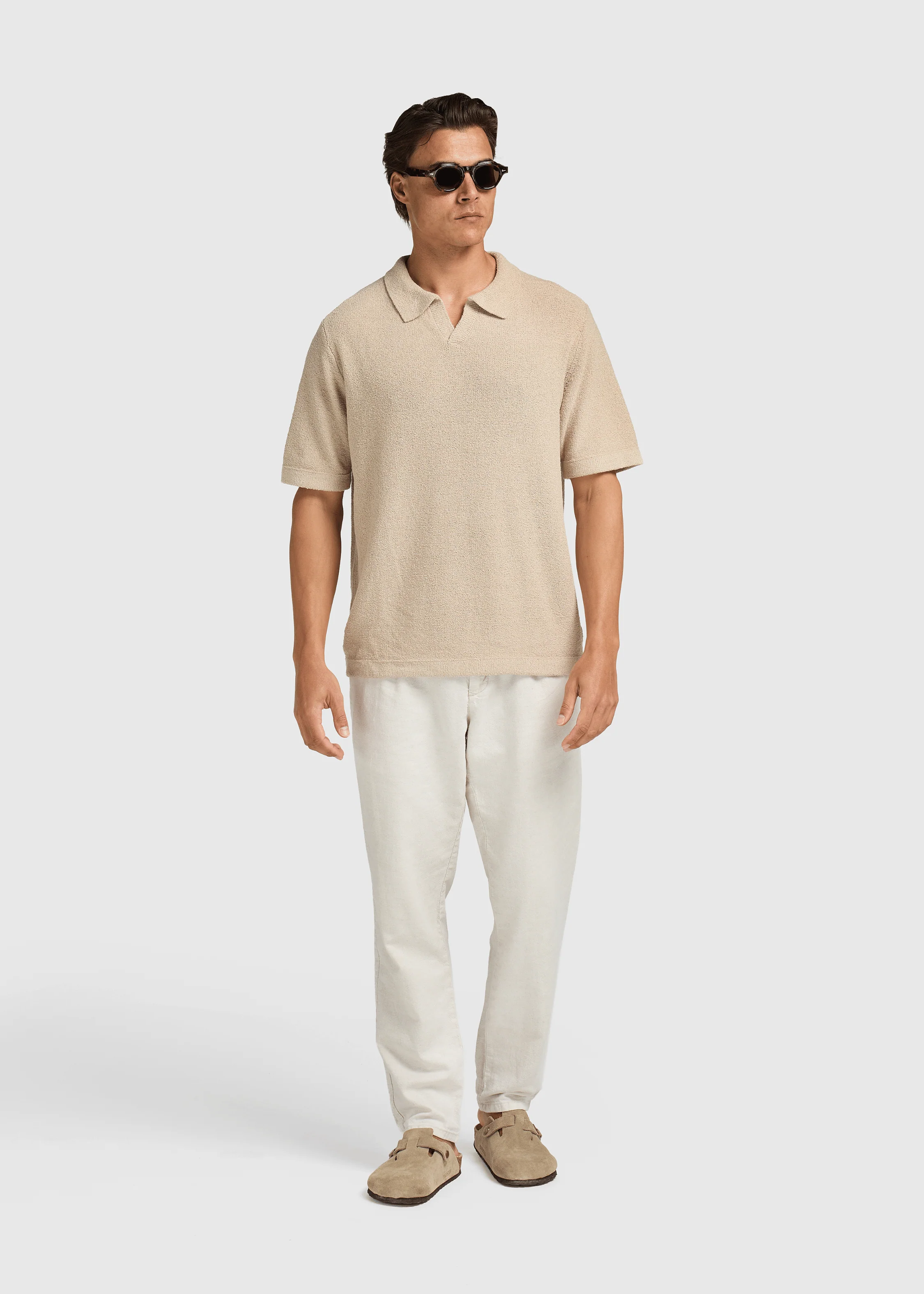 Loop Knit Polo - Sand - Image 5