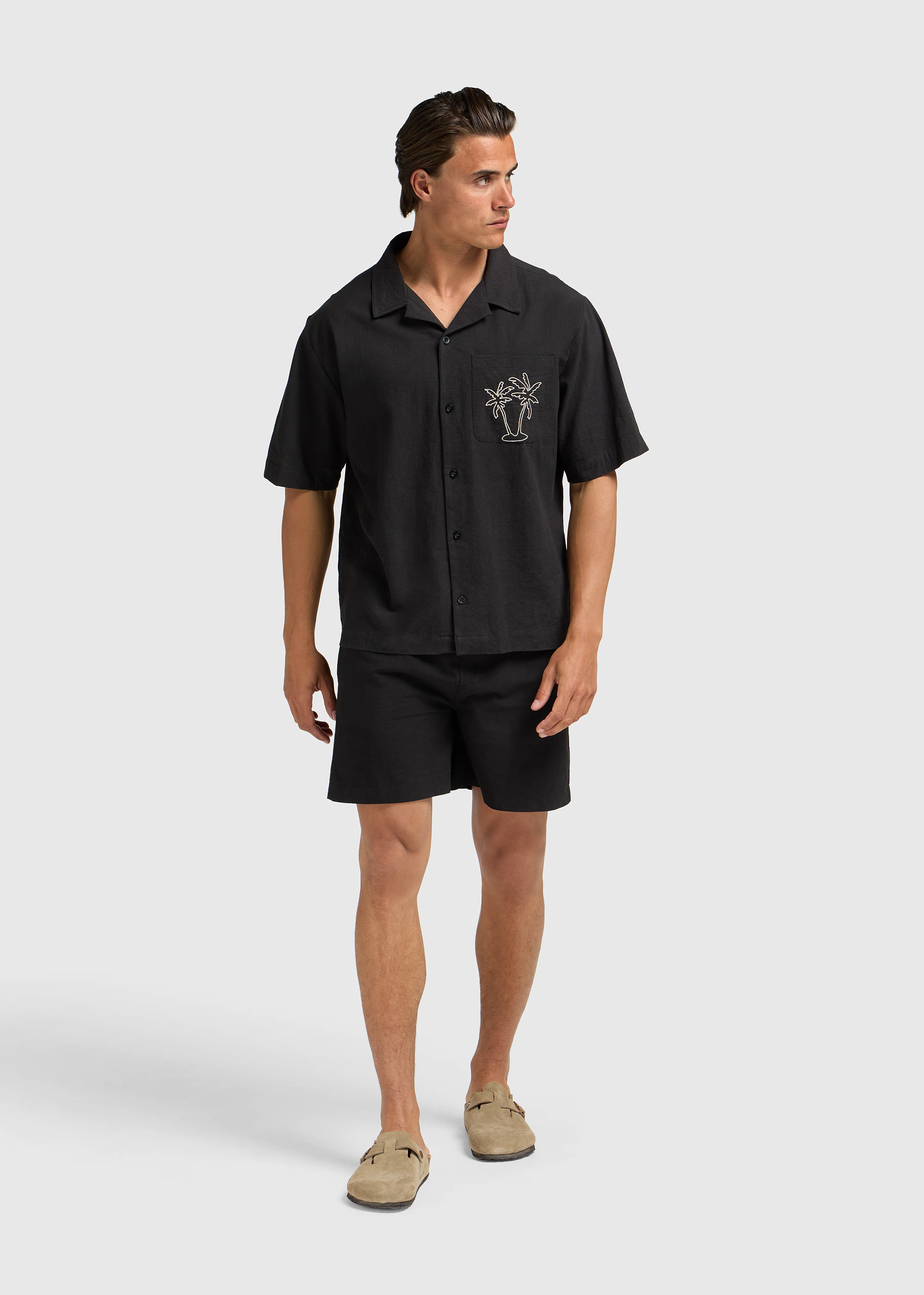 Night Palm Resort Shirt - Off Black - Image 6