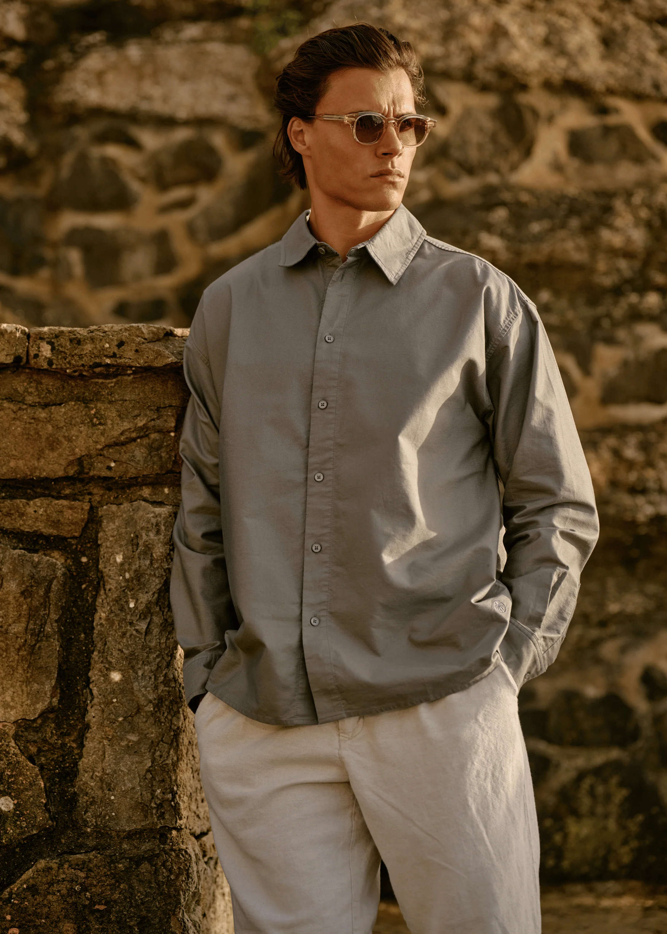 Oxford Shirt - Stone Green - Image 9