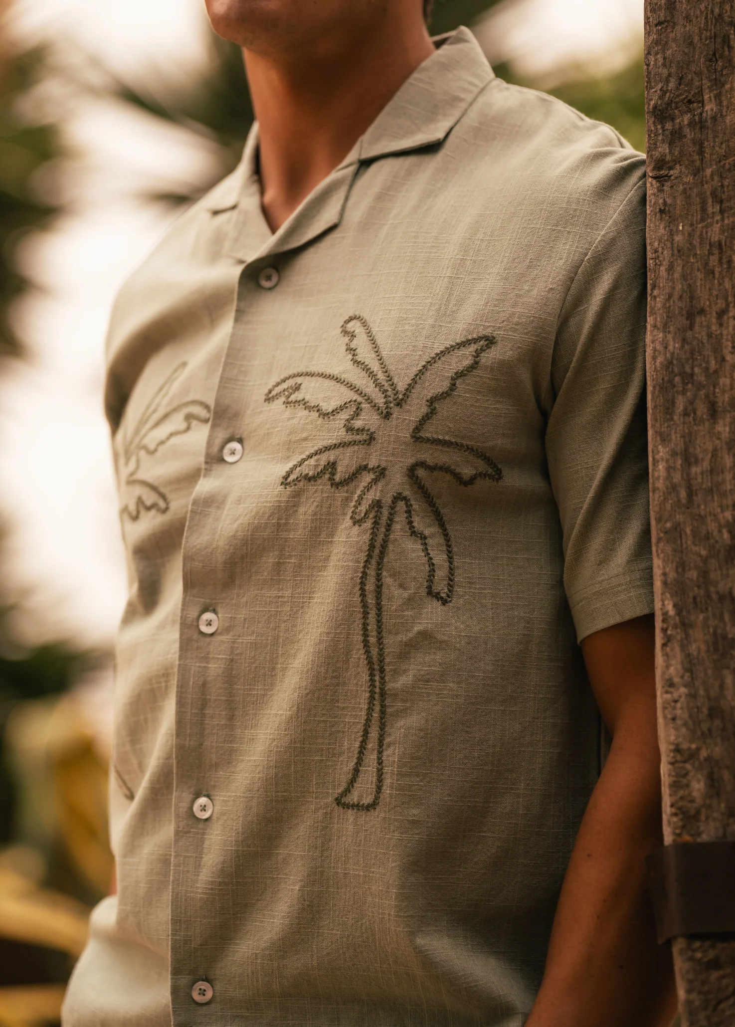 Palm Slub Shirt - Sage Green - Image 4