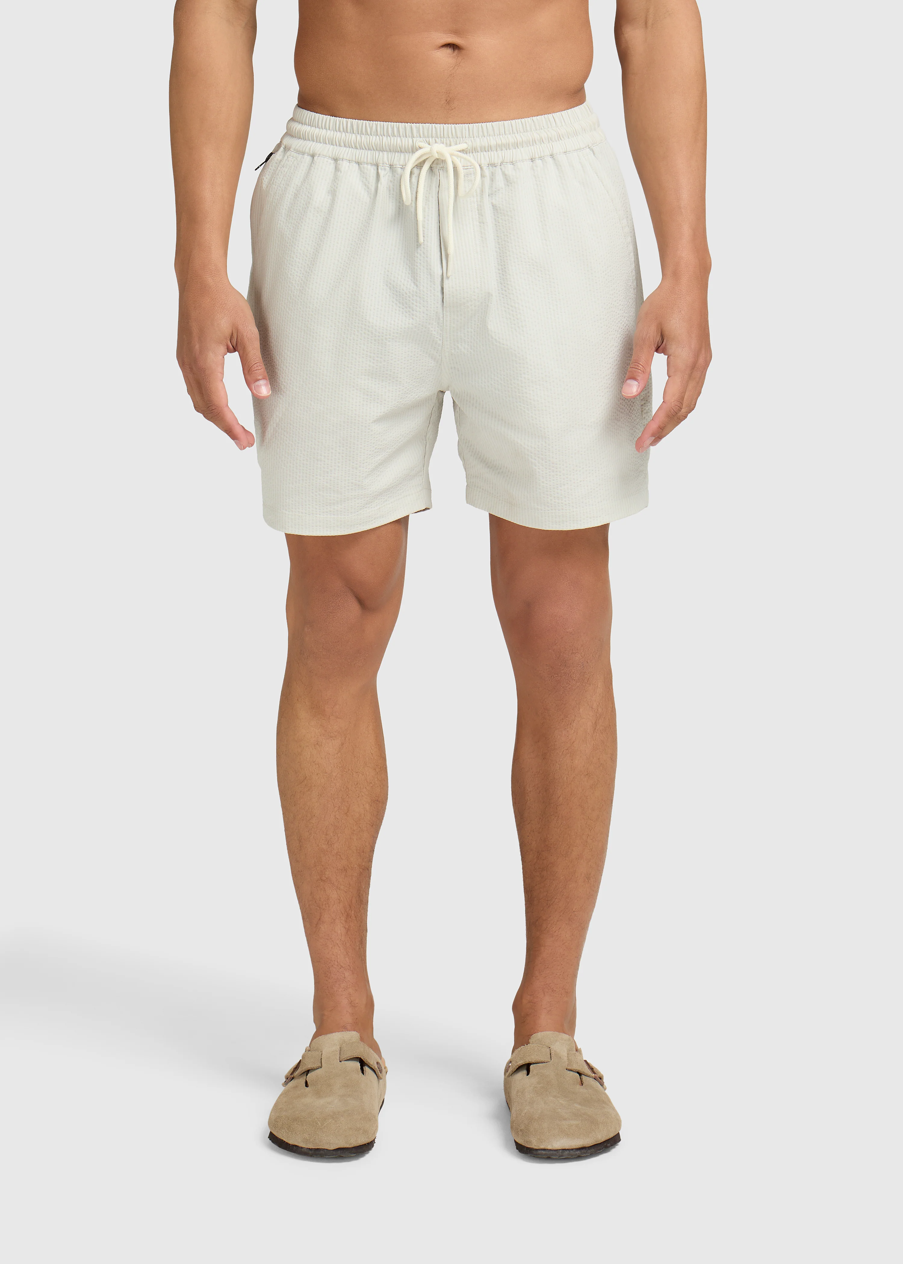 Stripe Seersucker Swim Short - White Sand - Image 8