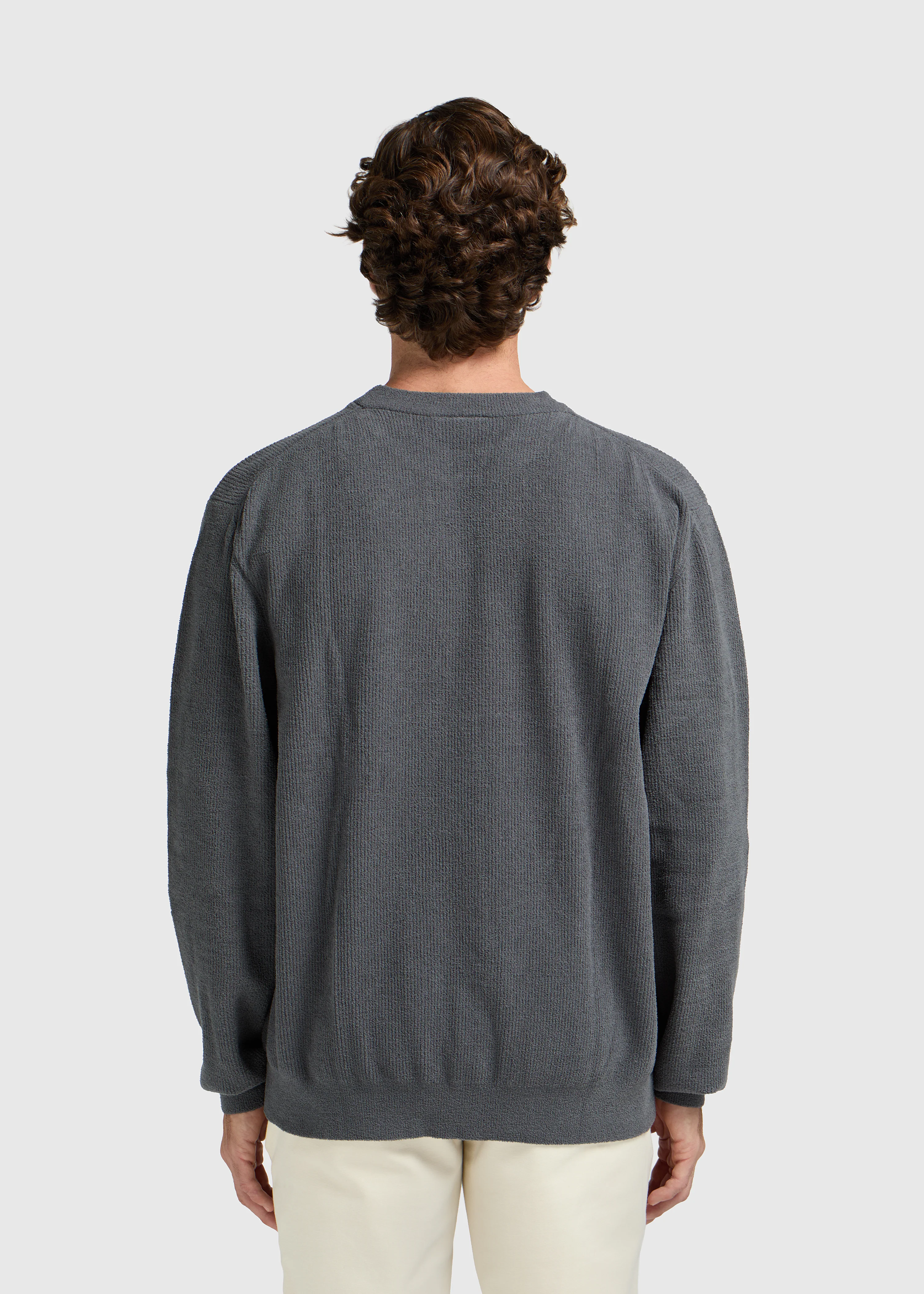 Structure Knit Crewneck - Slate Grey - Image 2