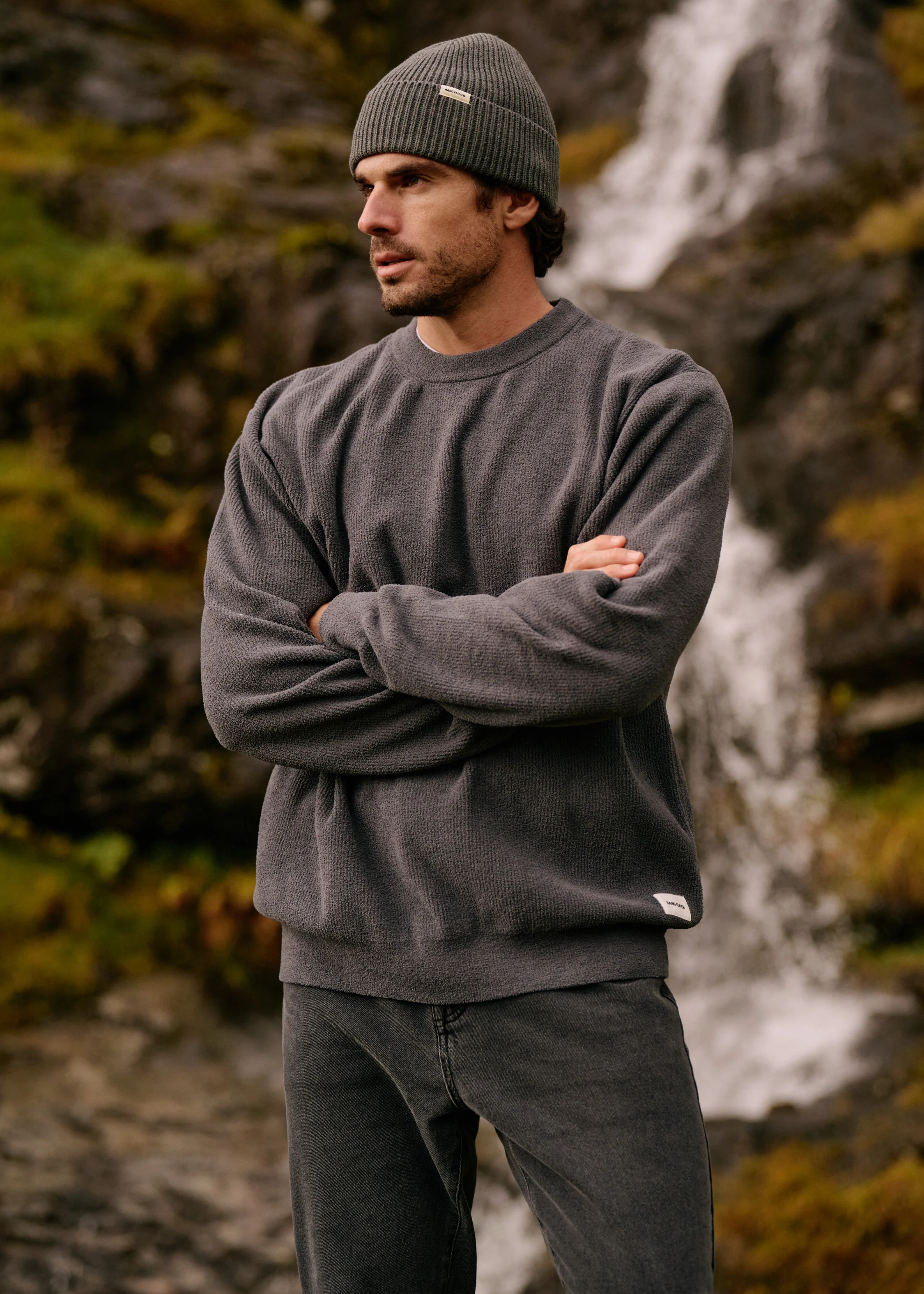Structure Knit Crewneck - Slate Grey - Image 3