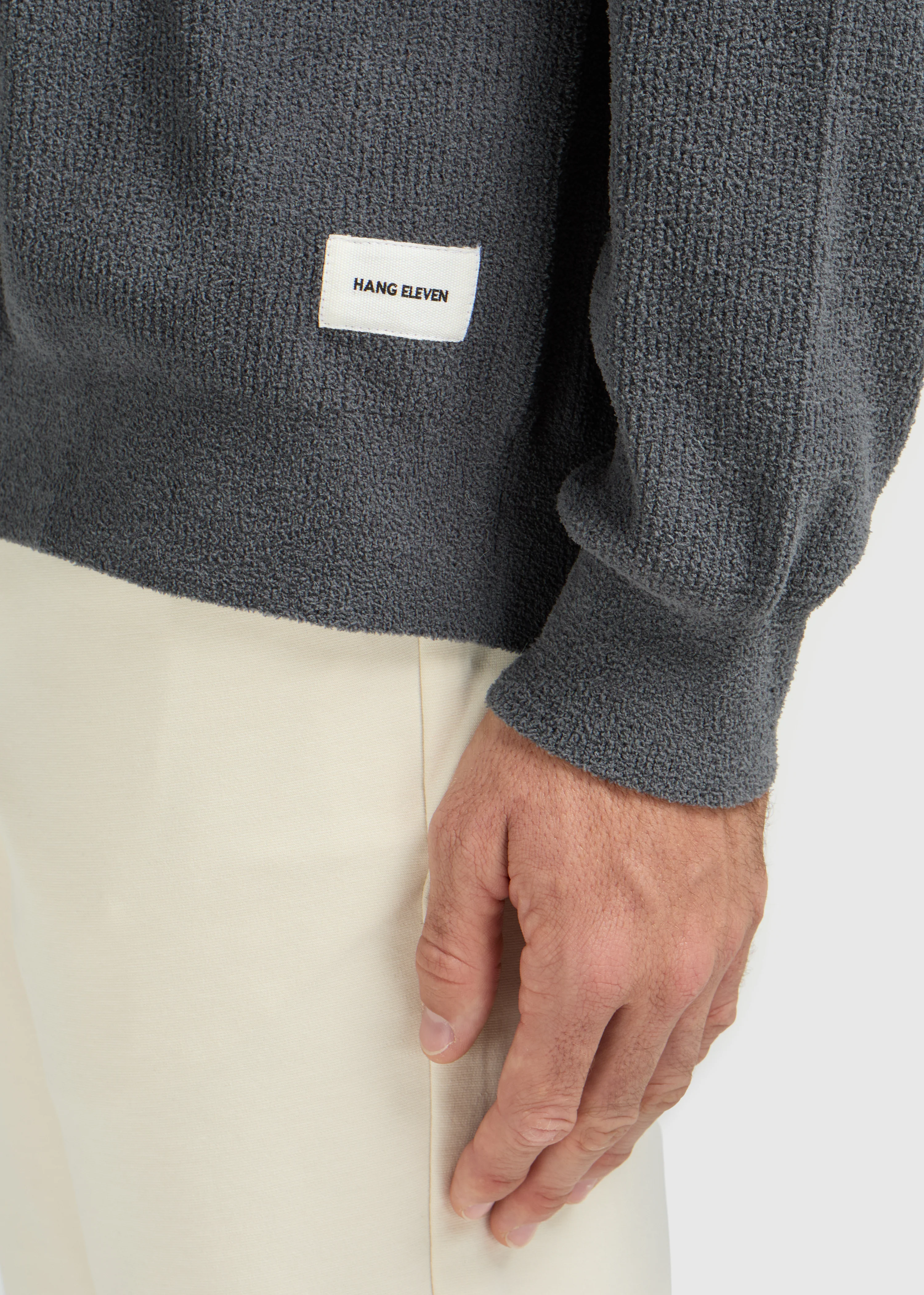 Structure Knit Crewneck - Slate Grey - Image 5