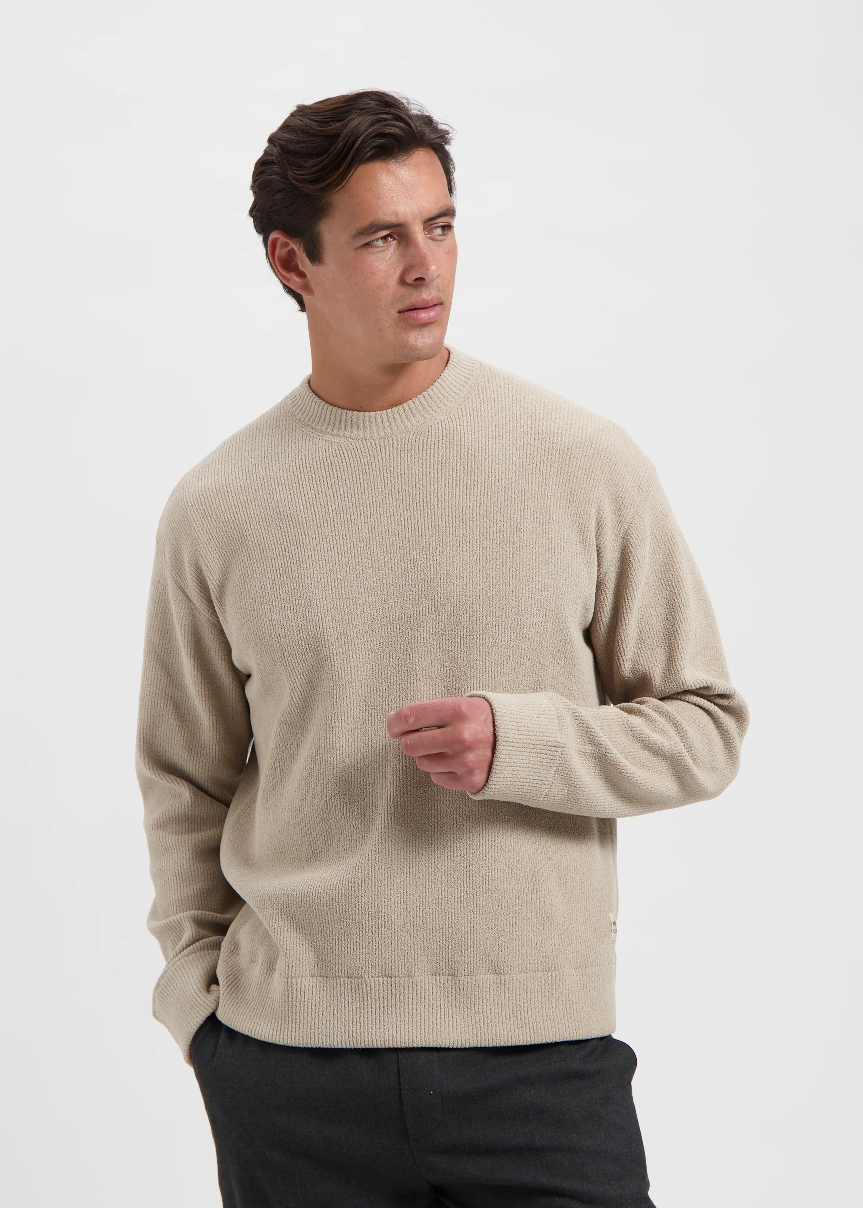 Structure Knit Crewneck - Sand - Image 3