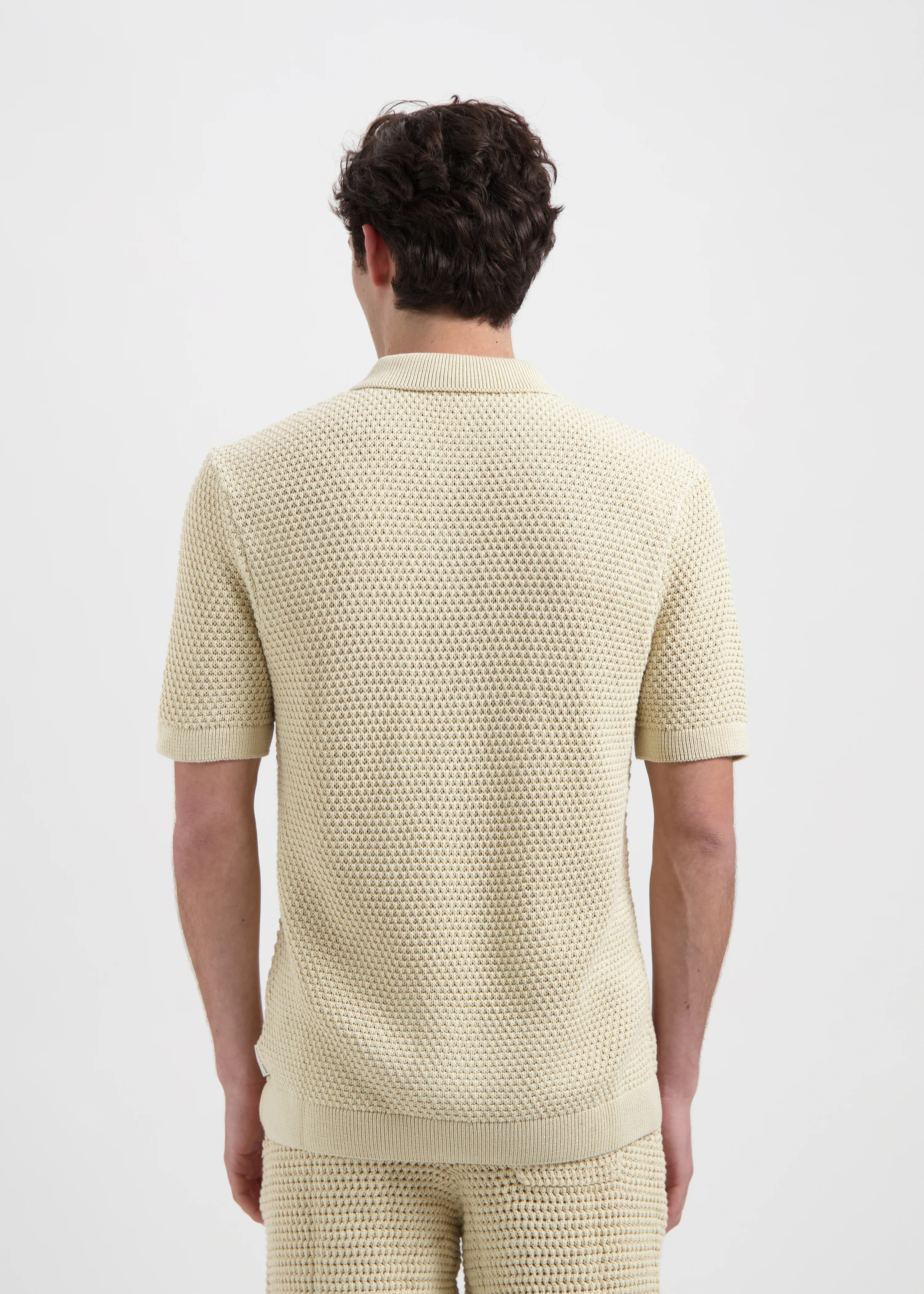 The Crochet Knit Polo - Sand - Image 2