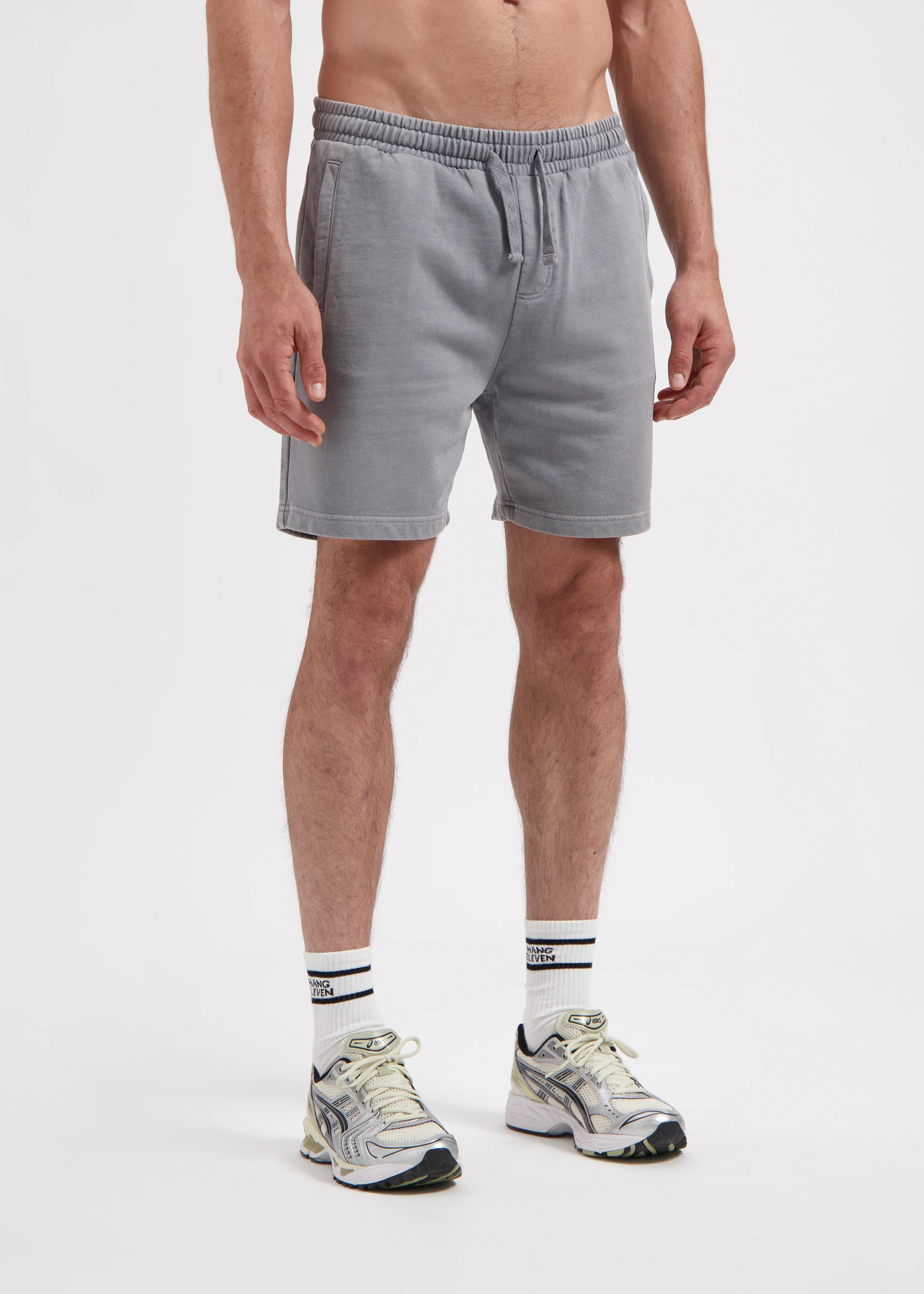 Washed Sweat Short - Stone Grey - Image 3