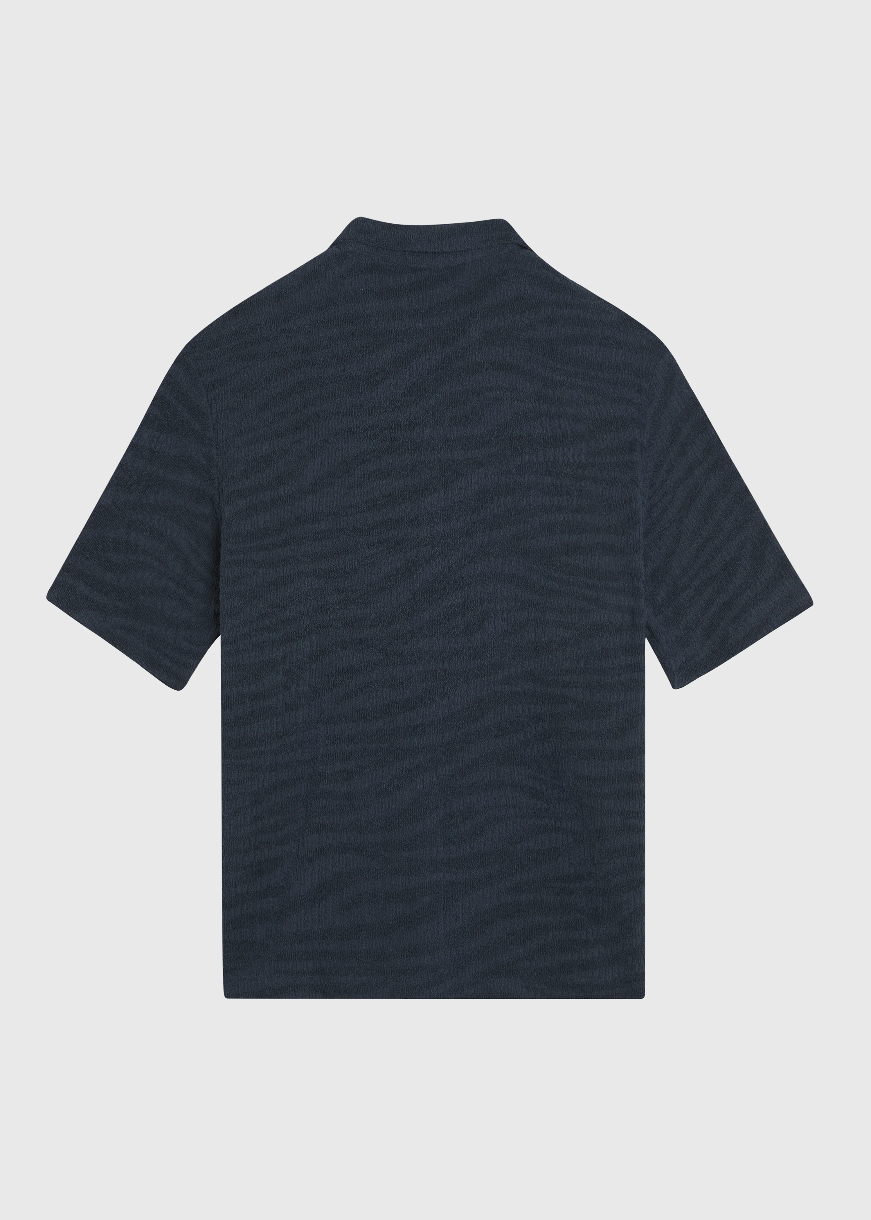 Terry Jacquard Shirt - Navy Blue - Image 4
