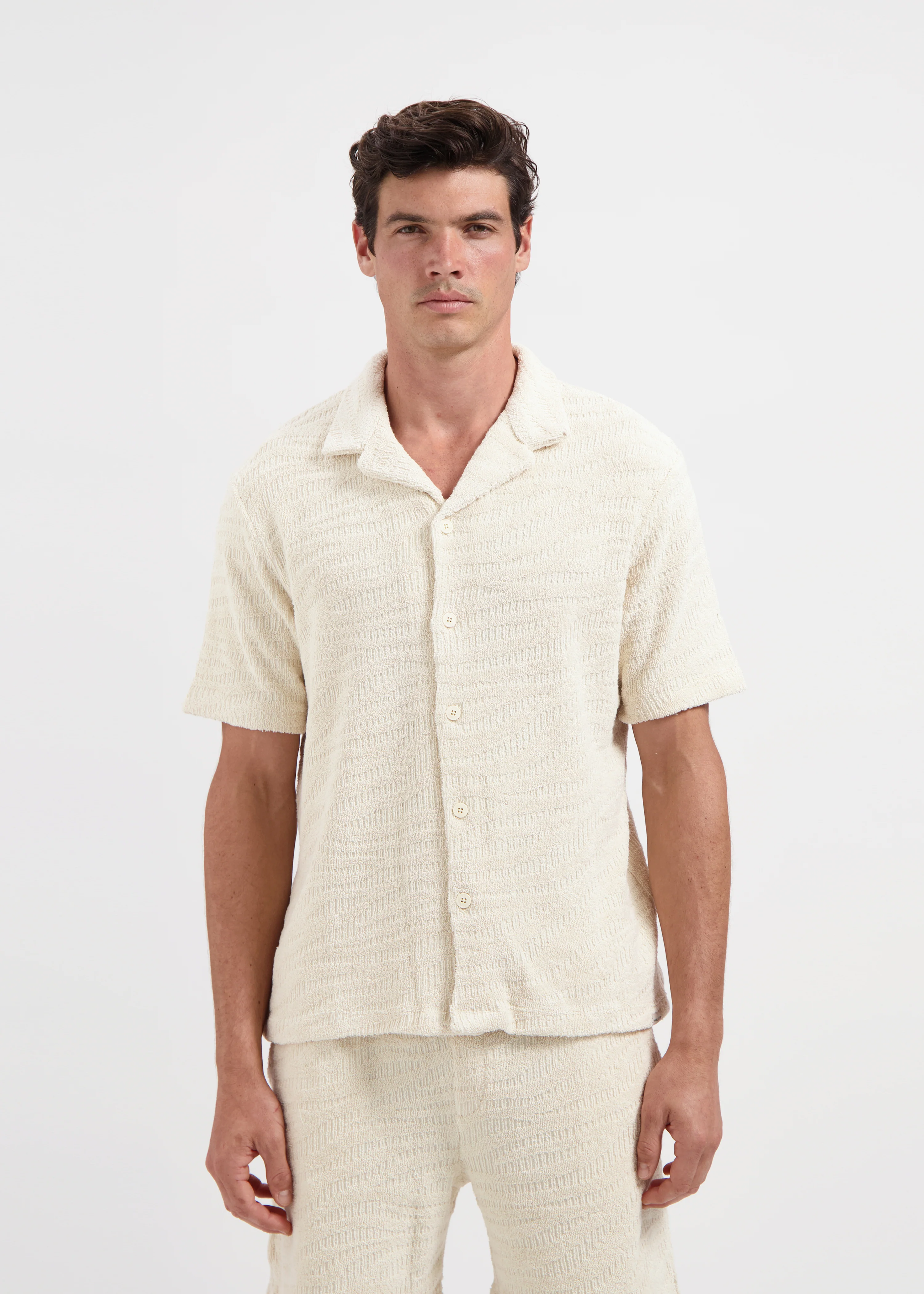 Terry Jacquard Shirt - Sand Light