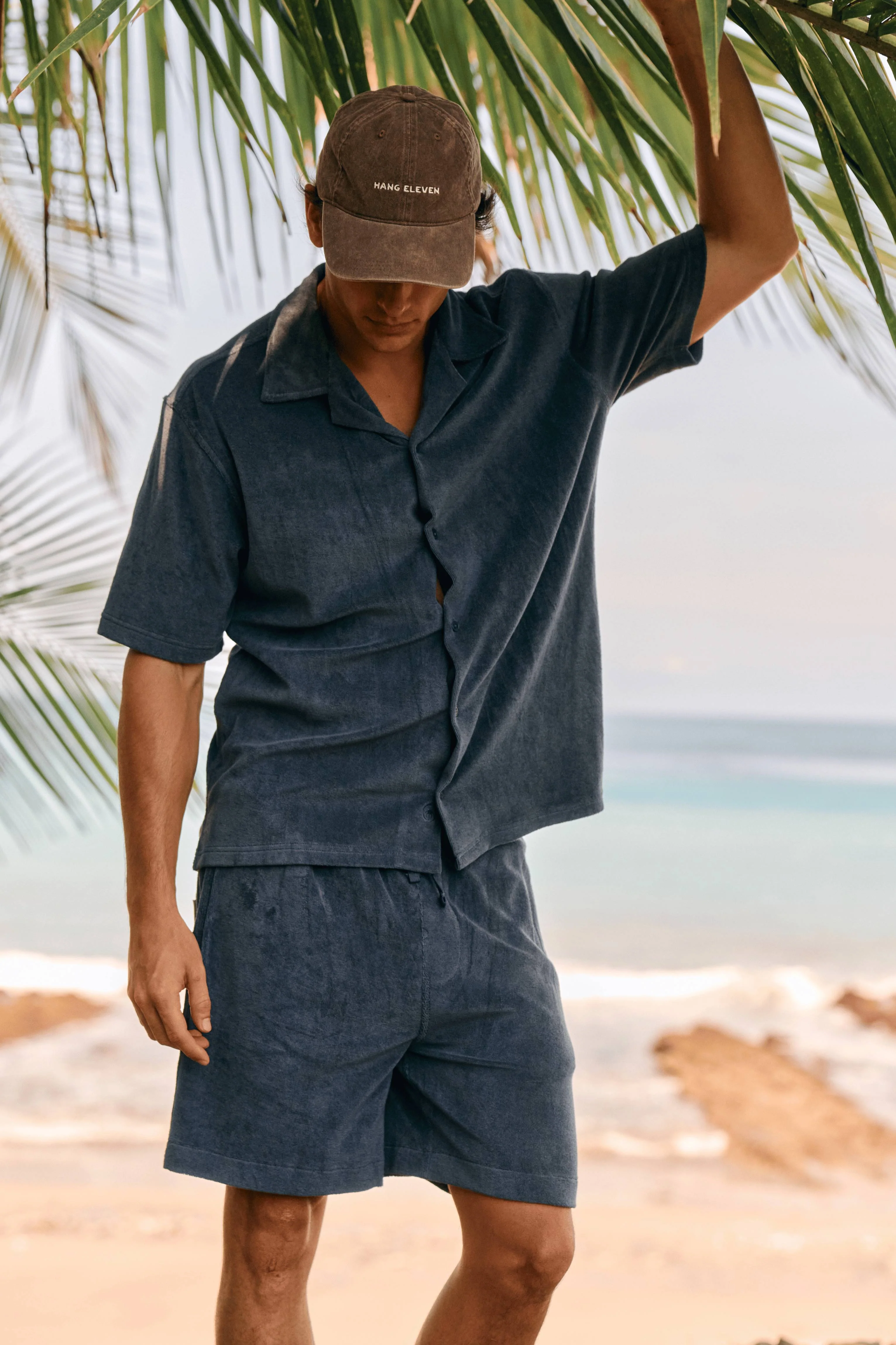 Toweling Shirt - Navy - Image 7