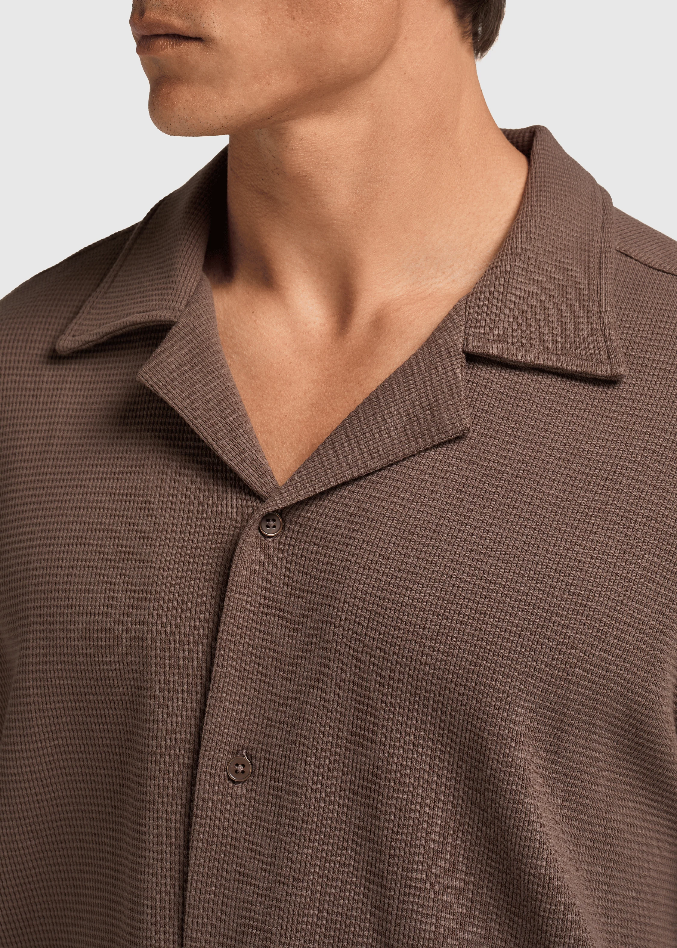 Relaxed Waffle Shirt - Espresso - Image 3