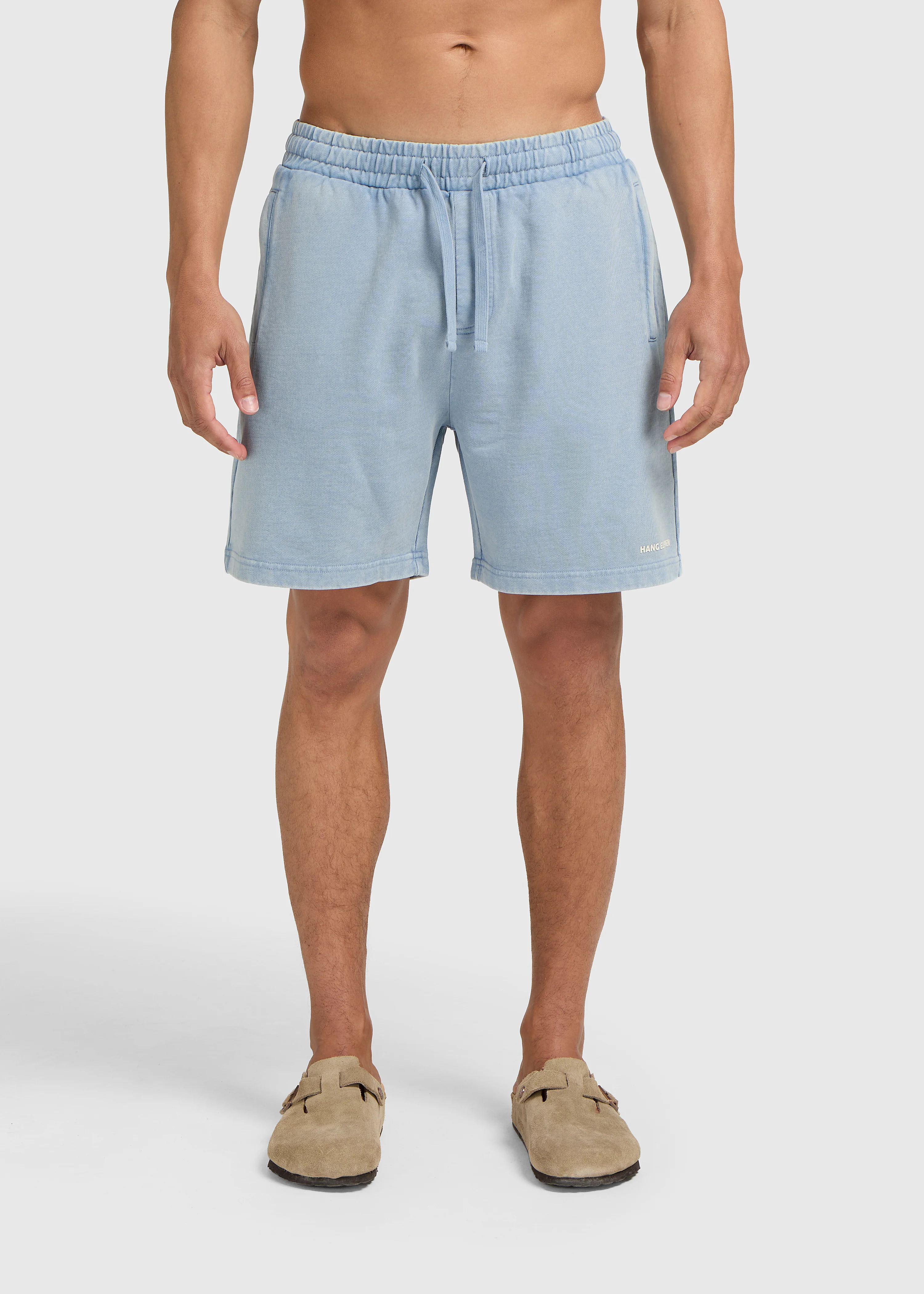 Washed Essential Sweat Short - Light Blue - Image 4