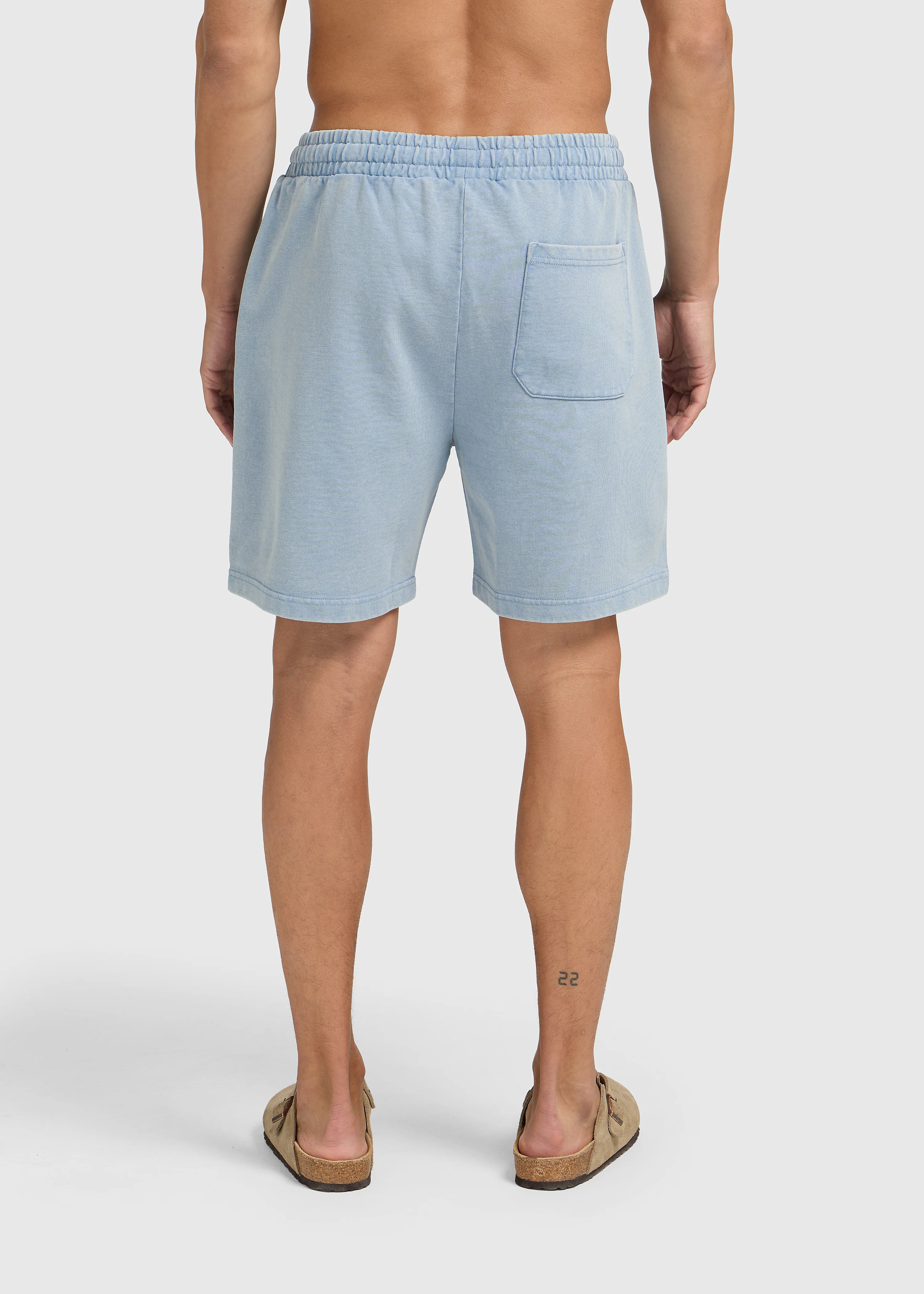 Washed Essential Sweat Short - Light Blue - Image 5