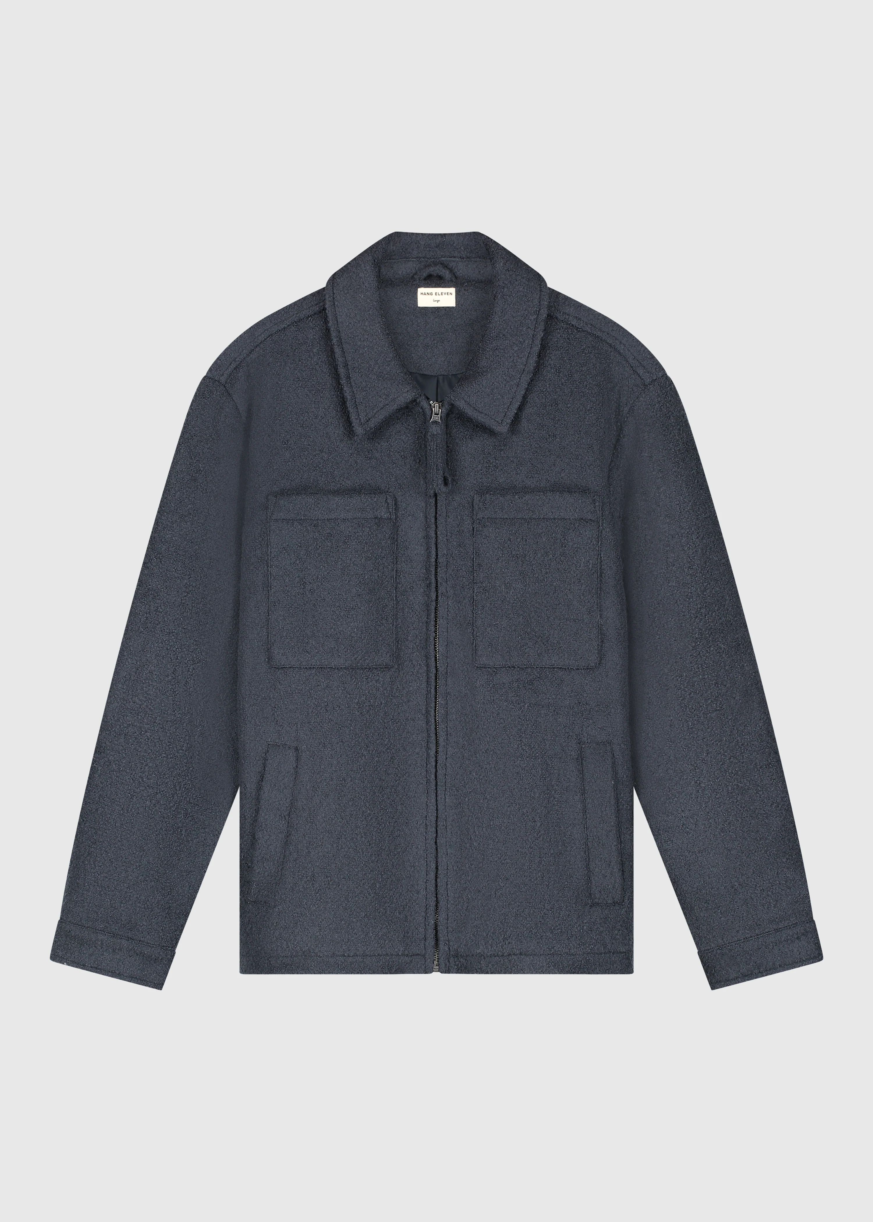 Premium Wool Jacket - Navy Blue - Image 3